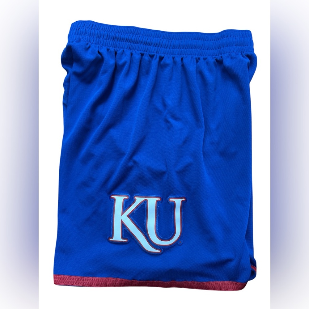Kansas‎ Jayhawks Y2K Men’s Size Large Player ID Basketball Shorts KU Blue & Red